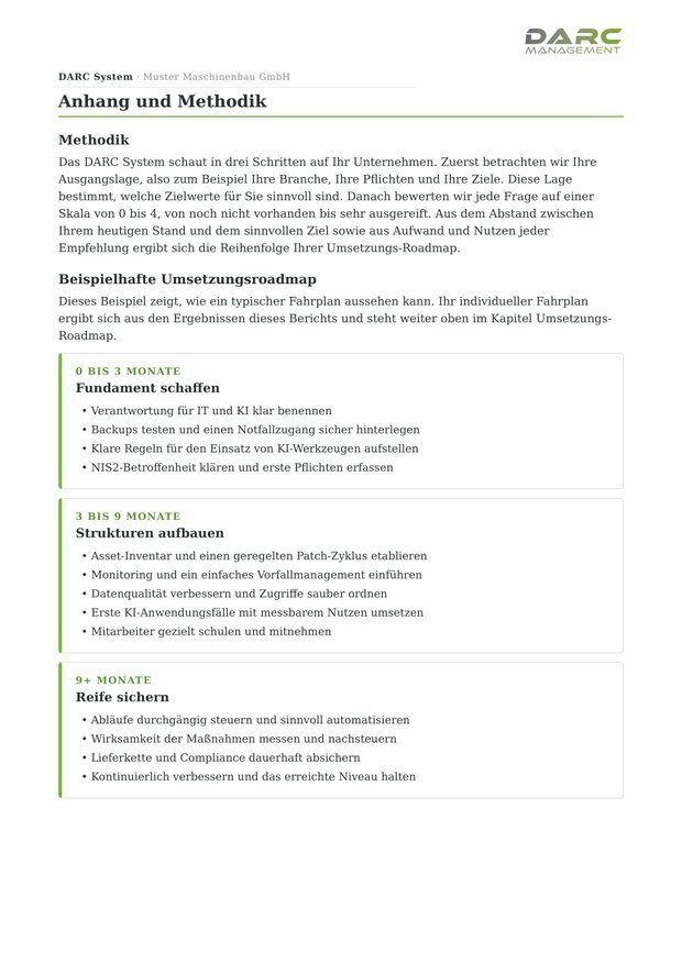 DARC System Bericht, Umsetzungsroadmap